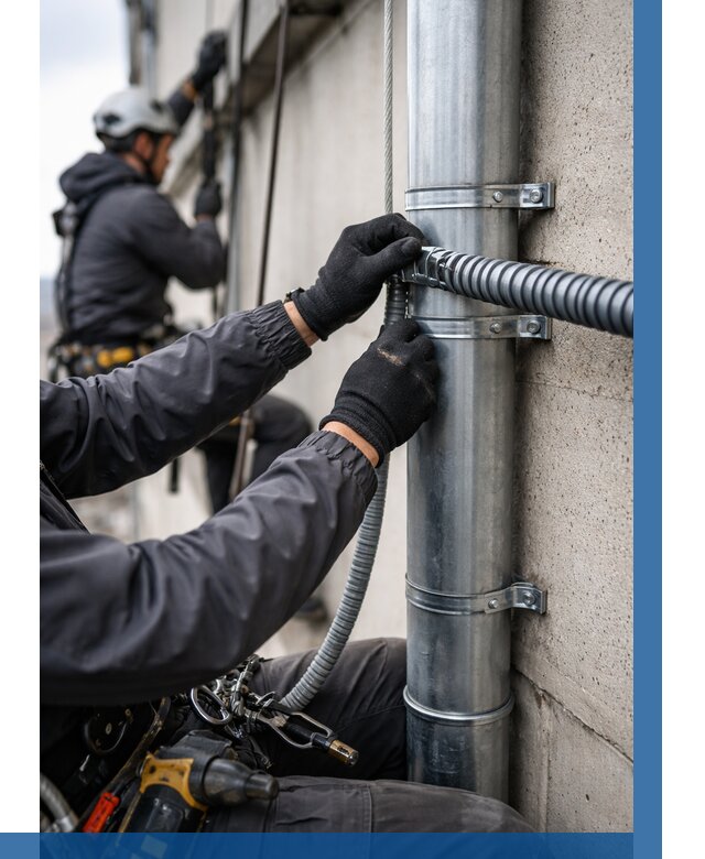 Монтаж гофры для кабеля в Бийске от 312 р. | ВЫСОТНИК-Бск