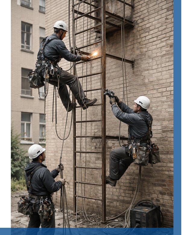 Ремонт пожарной лестницы в Бийске от 7790 р. | ВЫСОТНИК-Бск