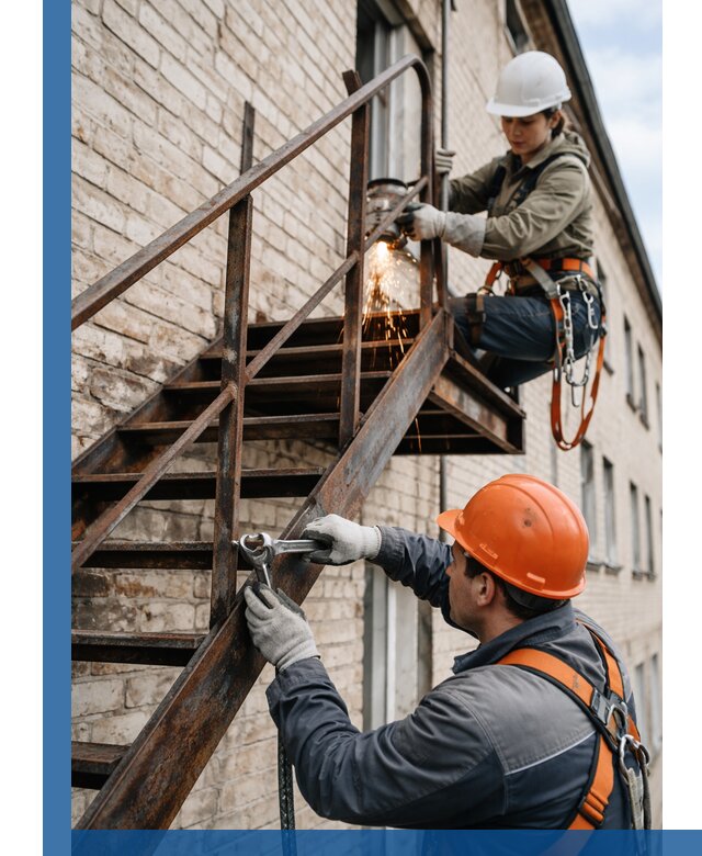 Ремонт и восстановление пожарных лестниц с выездом в Бийске