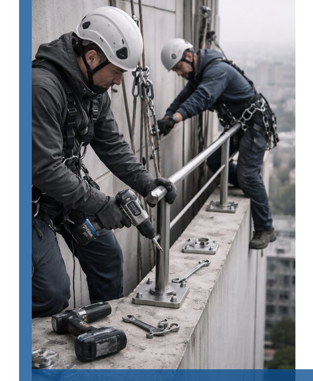 Монтаж перил на высоте в Бийске для жилых и промобъектов