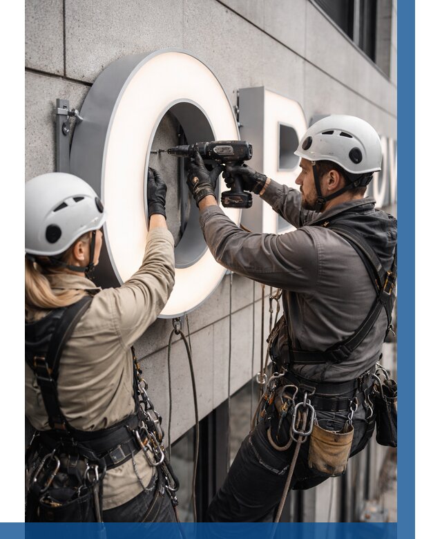 Монтаж световых букв в Бийске от 3116 р. под ключ ВЫСОТНИК-Бск