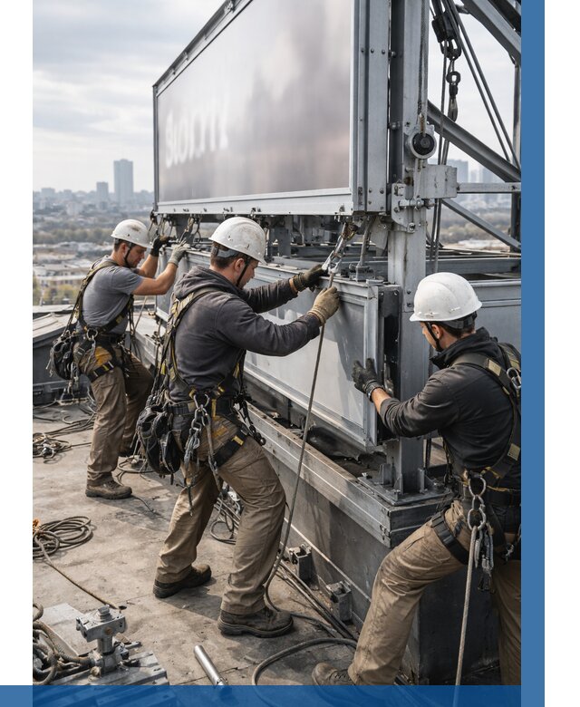 Монтаж крышной рекламной конструкции в Бийске от 62322 р.|ВЫСОТНИК-Бск