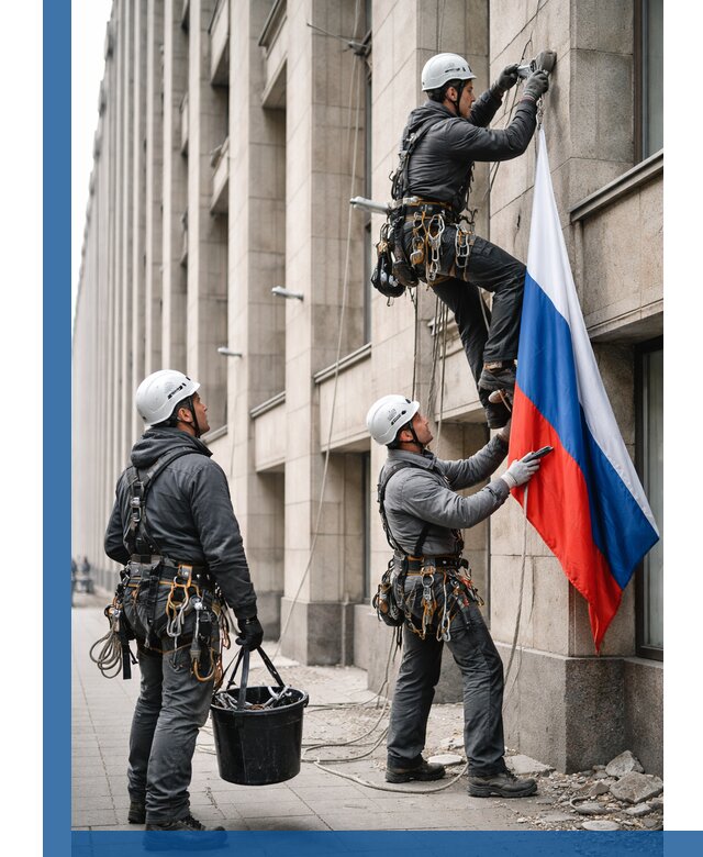 Профессиональная установка флагов на фасаде в Бийске