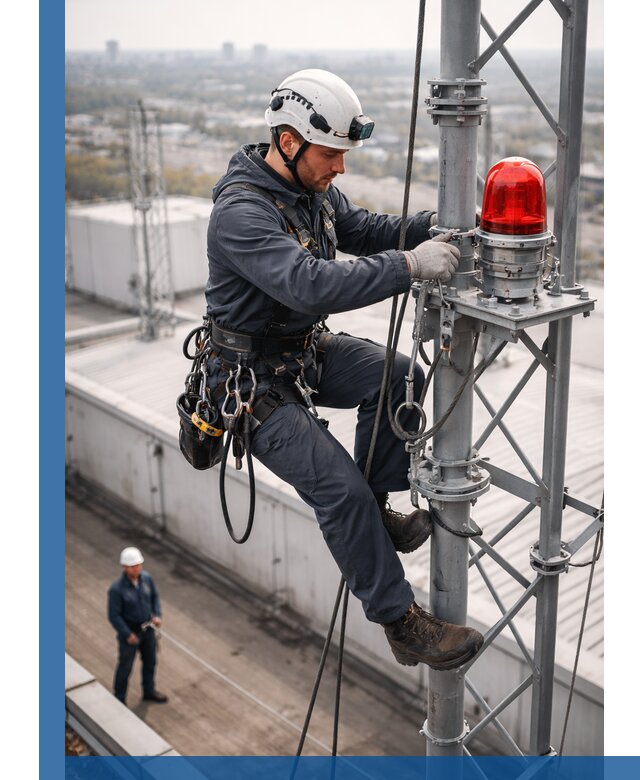 Монтаж заградительных огней и обслуживание объектов в Бийске