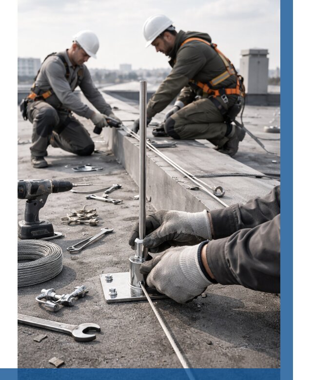 Монтаж молниезащиты на кровле в Бийске цена от 25968 р. | ВЫСОТНИК-Бск