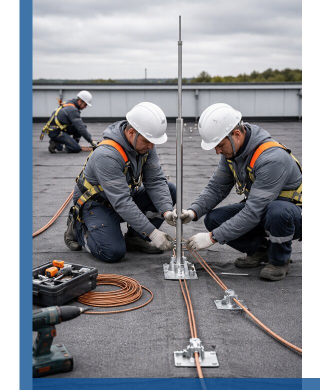 Монтаж молниезащиты на кровле в Бийске под ключ с гарантией