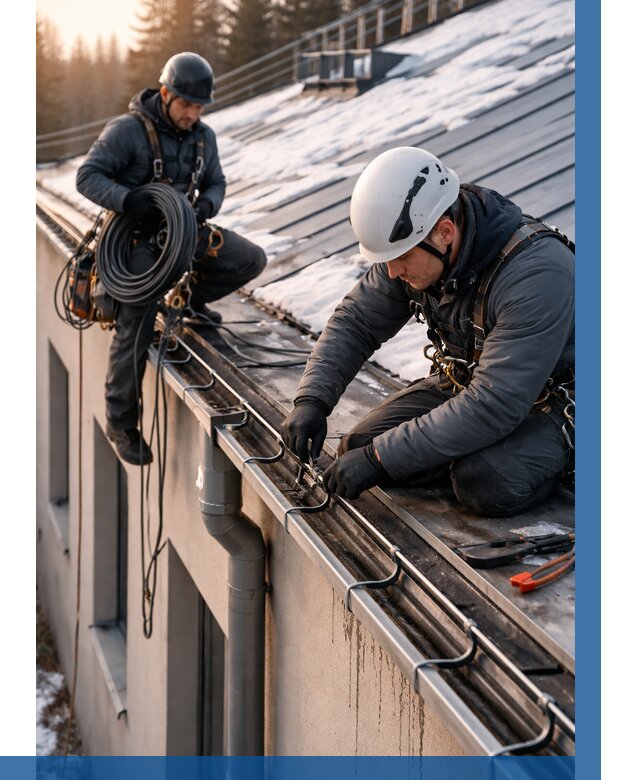 Монтаж греющего кабеля на кровле в Бийске от 467 р. | ВЫСОТНИК-Бск