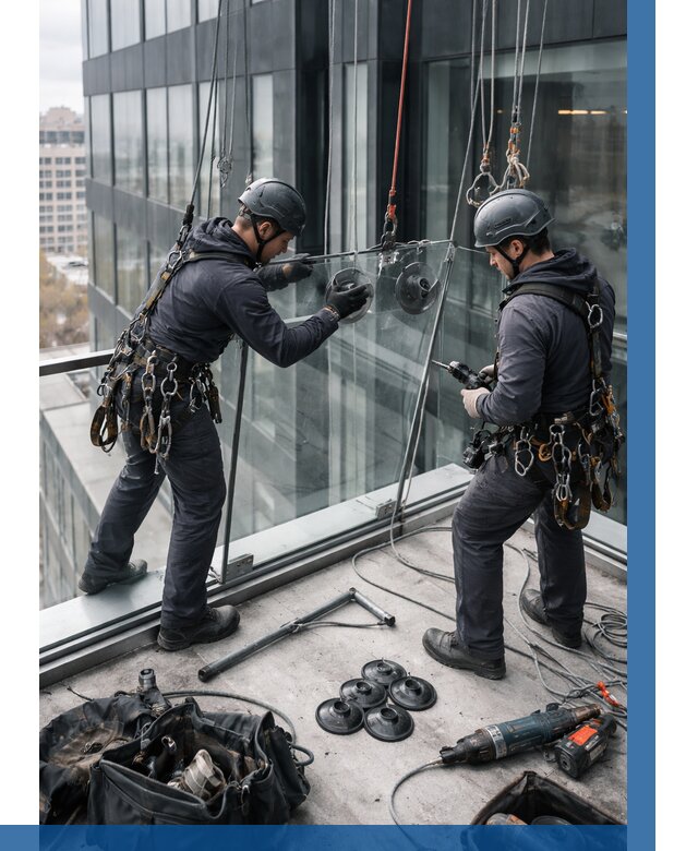 Монтаж стеклянных ограждений в Бийске от 2597 р. | ВЫСОТНИК-Бск