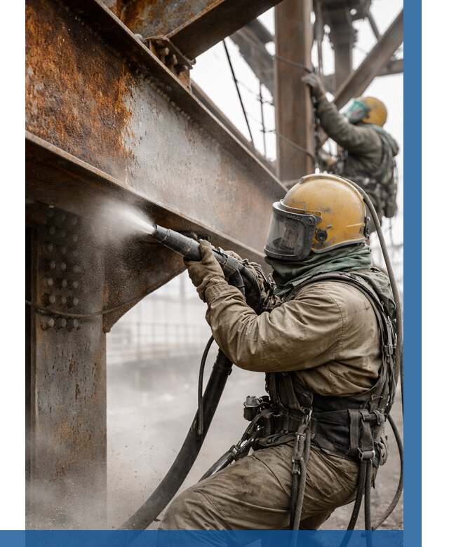 Пескоструйная очистка металлоконструкций в Бийске по 623 р.  ВЫСОТНИК-Бск