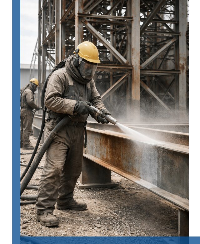 Пескоструйная очистка металлоконструкций в Бийске промышленная