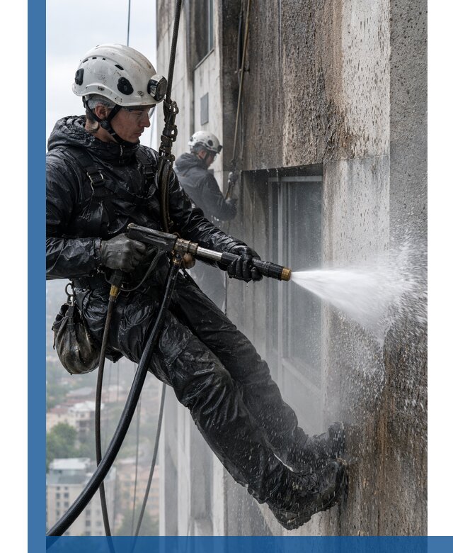 Гидроструйная очистка фасадов и конструкций в Бийске