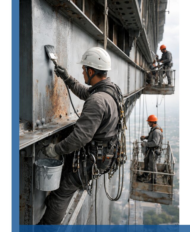 Покраска металлоконструкций на высоте в Бийске профессионально