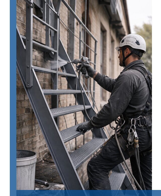 Покраска и антикоррозионная защита пожарных лестниц в Бийске