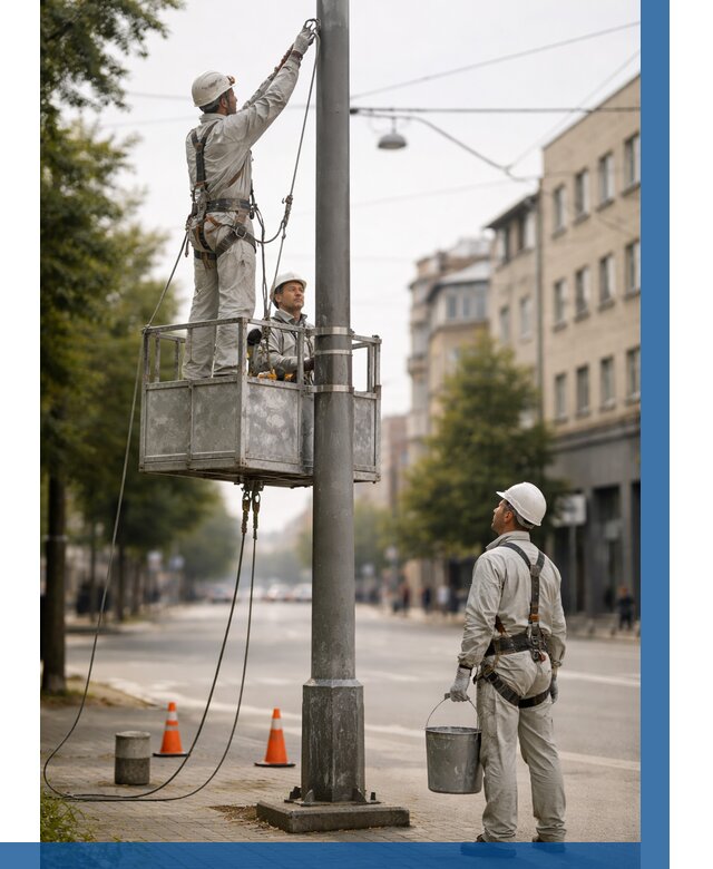 Покраска опор освещения в Бийске от 5194 р. | ВЫСОТНИК-Бск
