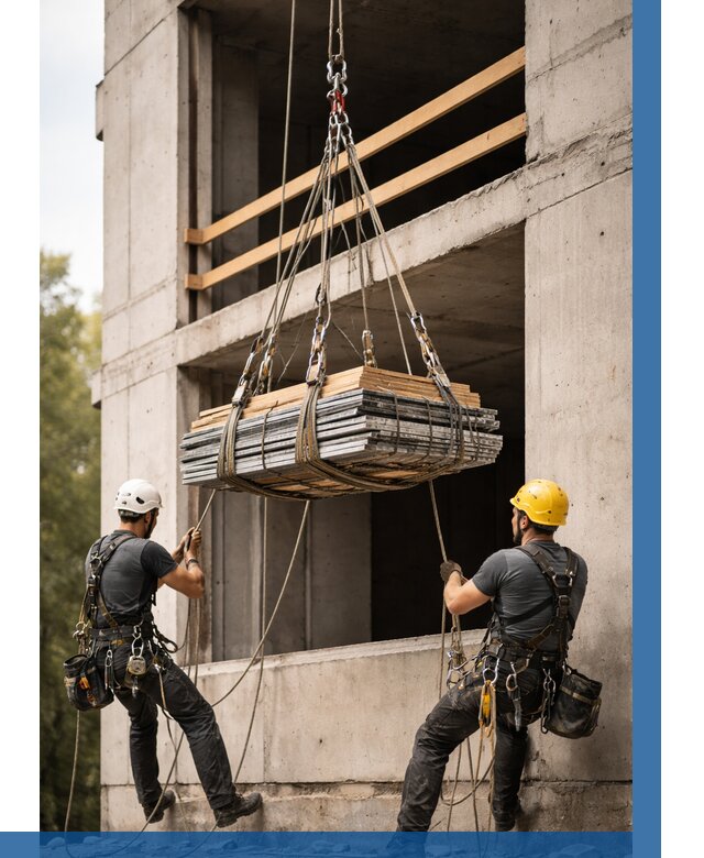 Подъем материала на этаж веревками в Бийске от 1558 р. | ВЫСОТНИК-Бск