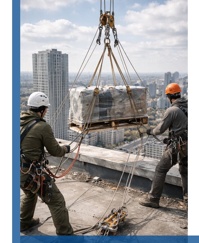 Подъем и монтаж крупногабаритных грузов на крышу в Бийске
