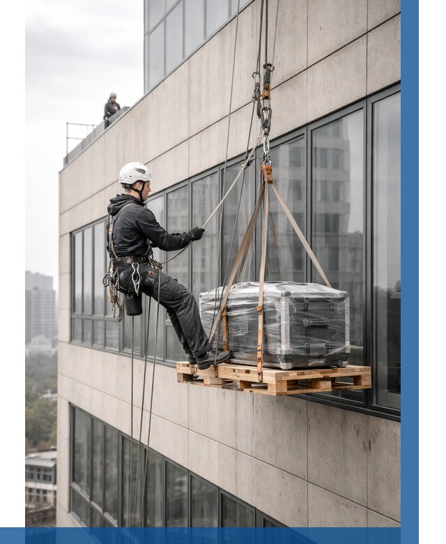 Спуск груза по фасаду в Бийске от 3635 р. | ВЫСОТНИК-Бск