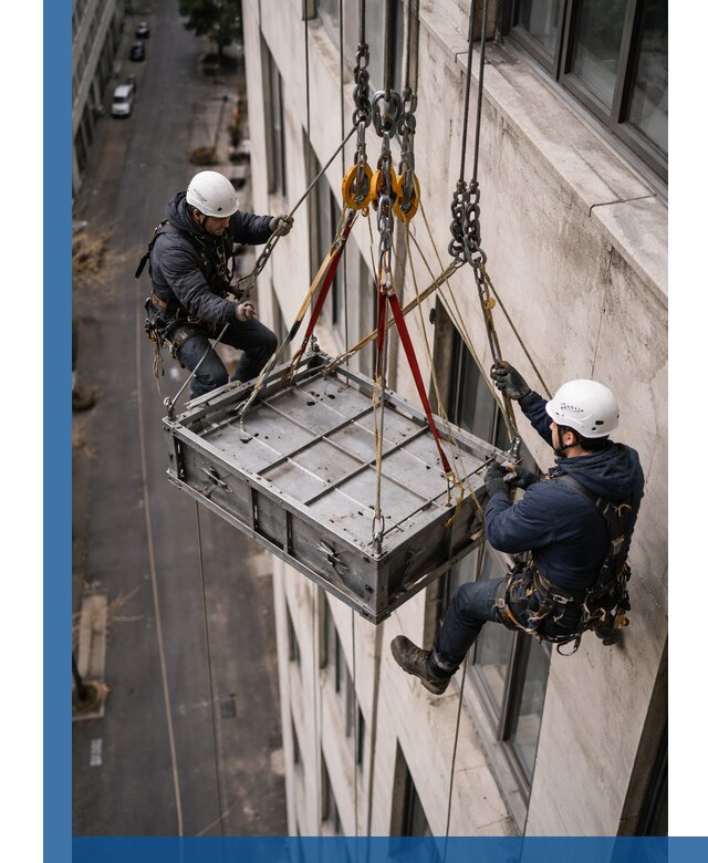 Спуск и подъем грузов по фасаду в Бийске для зданий