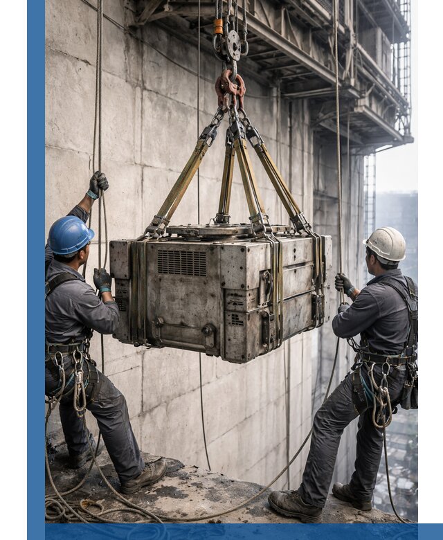 Такелажные работы на высоте, подъем и монтаж грузов в Бийске