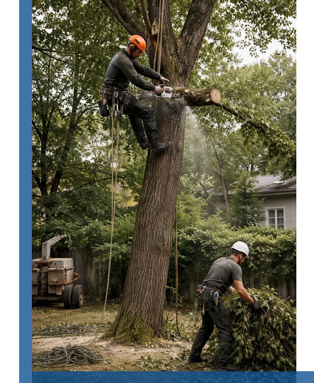 Кронирование деревьев в Бийске, безопасная высотная обрезка