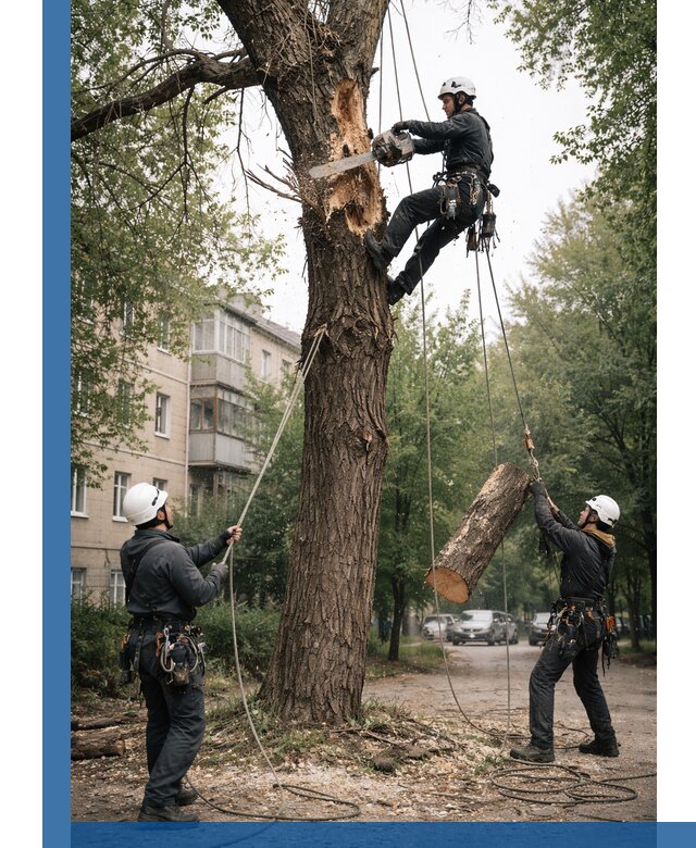 Срочное удаление аварийных деревьев в Бийске с гарантией безопасности