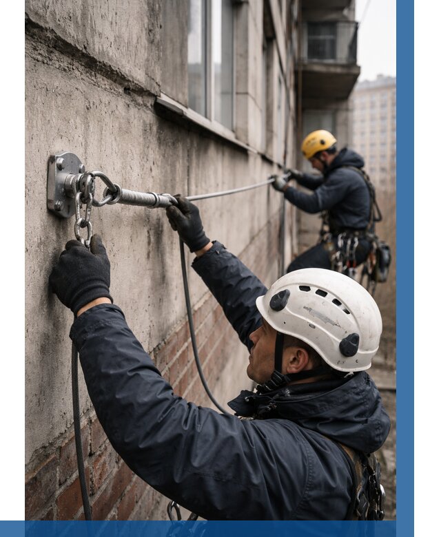 Монтаж анкерных линий в Бийске от 3116 р. | ВЫСОТНИК-Бск