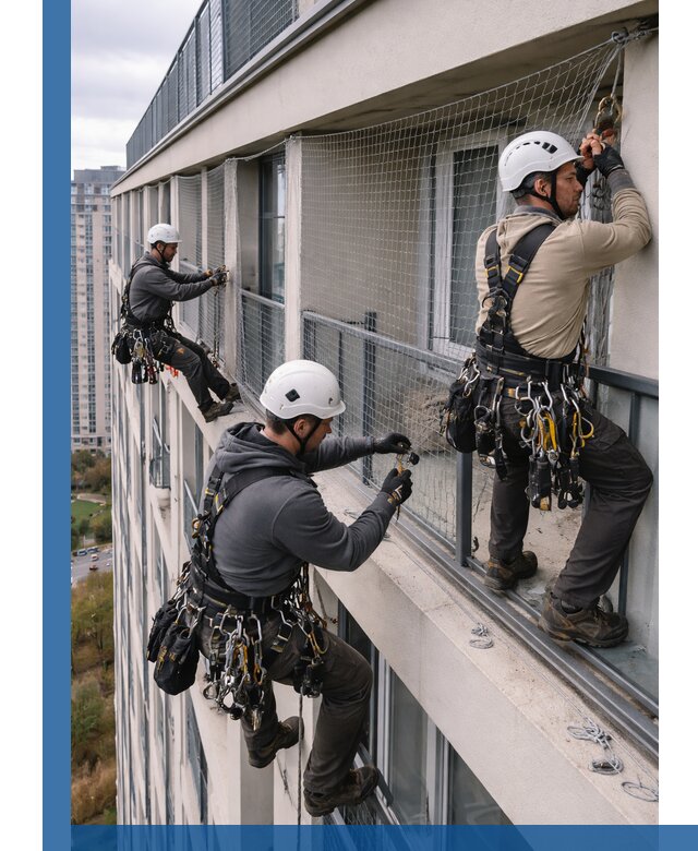 Профессиональный монтаж защитной сетки от птиц в Бийске